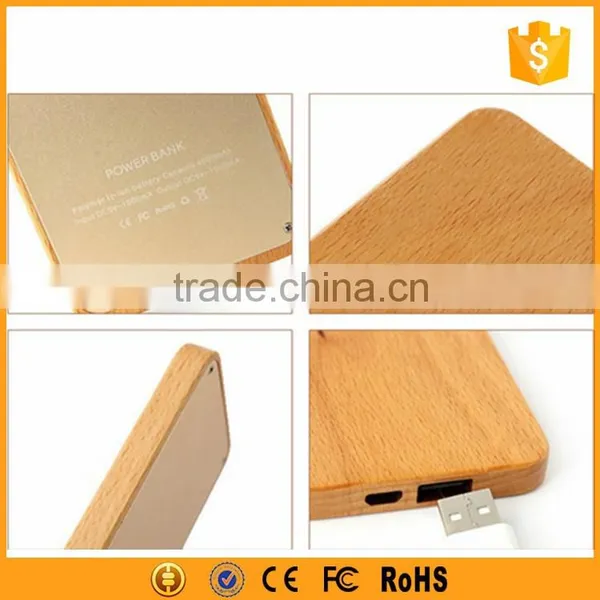 Bamboo Case Anti-radiation 4000mah Power Bank for Mobile photo-2
