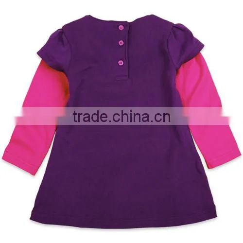 (H3589) Purple 12M - 5Y Nova Guang Zhou Factory Wholesale Girls Dress Sets Baby Toddler Clothing photo-3