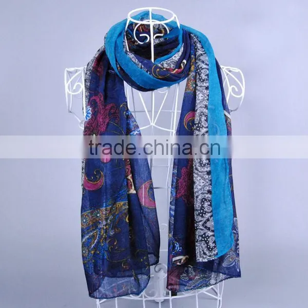 Women Fashion Bohemia Pattern Scarf Voile Scarves 180*90 Pashmina Shawls Muslim photo-5