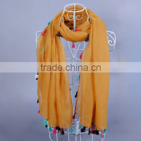 TOP Popular Plain Pure Color Women Scarf Voile Cotton Scarves 180*90 Pashmina