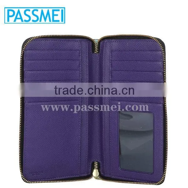 2016 Fahsion Custom Embossed Handmade Luxury Women Zipped Cheap Genuine Leather Wallet Lady photo-2