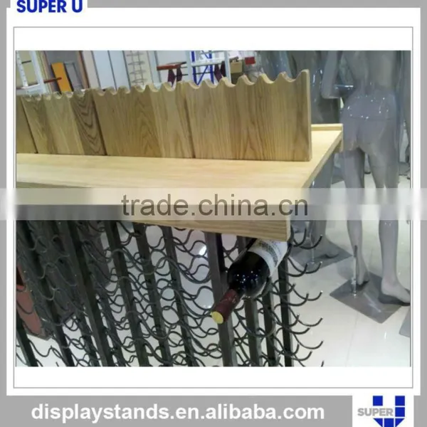 Hanging Wine Racks Metal, Wine Display Fixture, Wave Metal Wine Display Unit photo-3