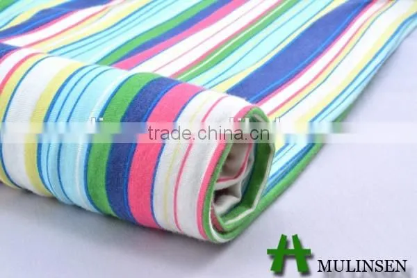 Shaoxing Mulinsen Viscose Rainbow Stripe Knitted Fabric photo-2
