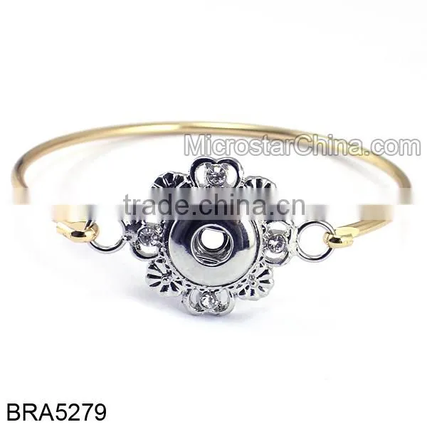 Rose Gold Snap Button Jewelry Cuff Bangles Bracelets photo-6