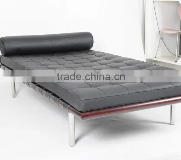 Designers Furniture Replica Ludwig Mies Van Der Rohe Style Genuine Leather Barcelona Day Bed photo-2