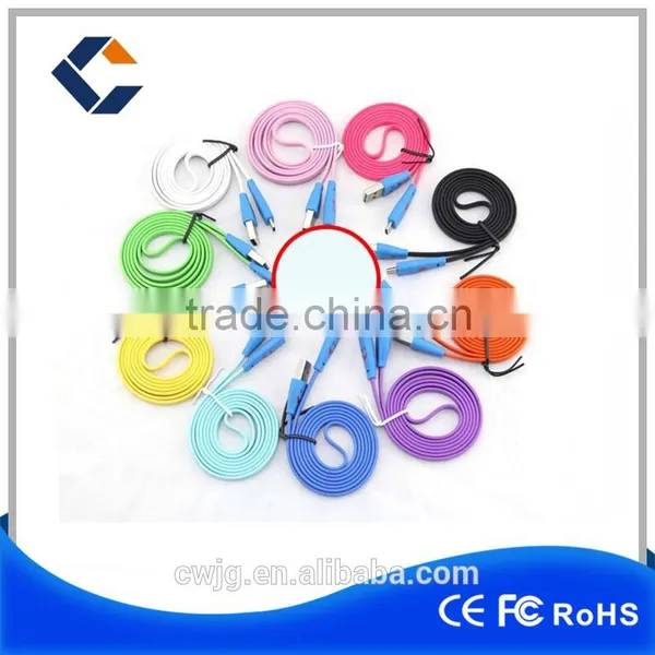Smiling Flexible Lighting USB Electrical Cable for Iphone and Android Phones for Apple Lighting Flat Ribbon Usb Electrical Cable Quality Choice photo-5