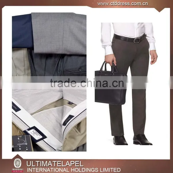 100%wool Solid Color Custom Tailored Business Pant