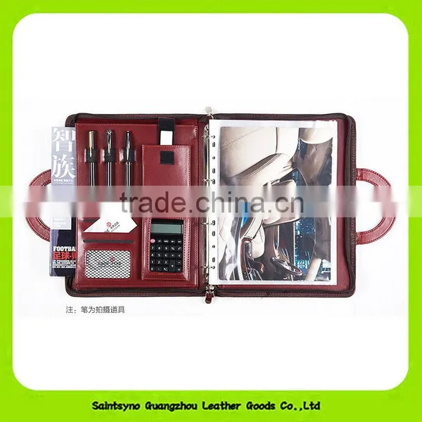 2016 New Arrival Leather Business Card Folder a4 Leather Bound Folder photo-2