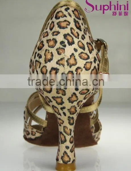 Suphini Leopard High Heel Latin Ballrom Salsa Dance Shoes photo-3