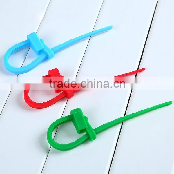 High Quality Candy Color Silicone Sealing Clip Strapping Tape For Snack Food Bag Cellphone PC Cables Ties photo-5