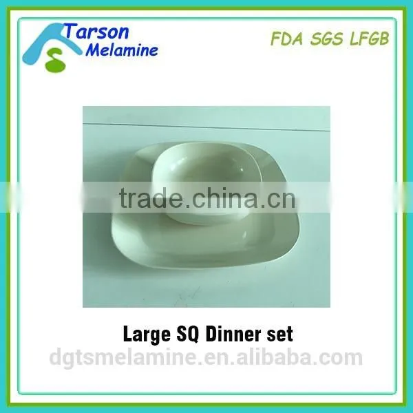 Unbreakable Square Dinner Plate ,round Bamboo Melamine Dinner Plate & Bowl