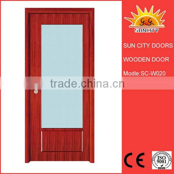 SC-W020 Frosted Glass Bathroom Wooden Door