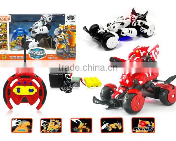 Good Selling! R/C Car,China Children Toy Strong Stability Plastic Toy R/c Deformation Robot Stunt Sports Car With Ligth photo-4