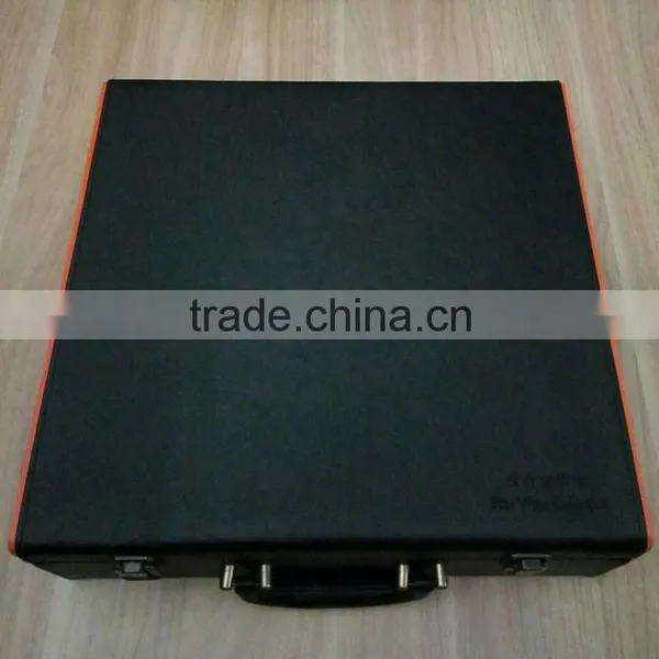Factory Wholesale Custom High-grade Black PU Leather 4 Bottles of Red Wine Champagne Boxes photo-3