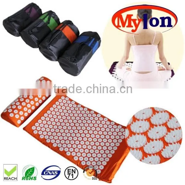 High Quailty Acupressure Mat and Pillow Set Combo Relieve Back Pain