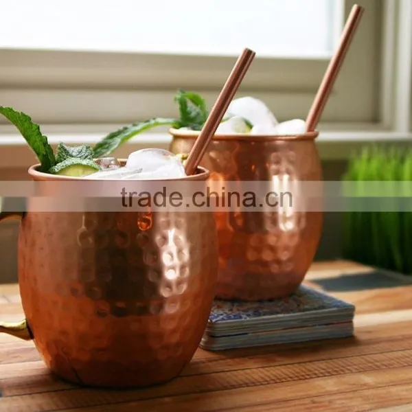 MOSCOW MULE MUGS With Straw/ Copper Mug With Copper Straw/ SOLID COPPER MUGS & Straw photo-4