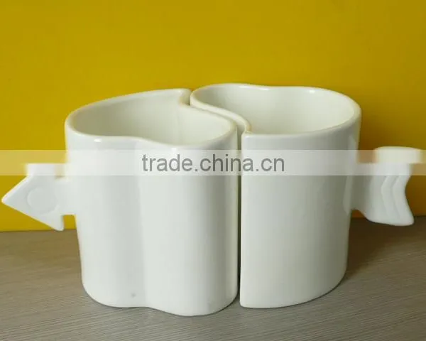 Heart Shape Ceramic Mug With Handle Heart Shape Drinking Mug photo-3