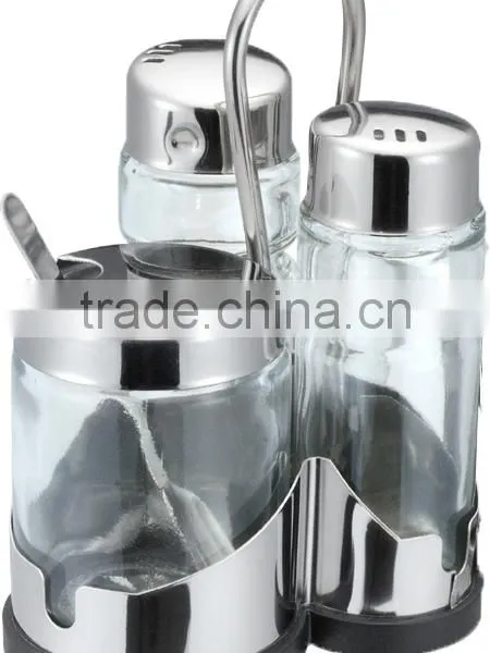 3 Pcs Salt And Pepper Stainless Steel Spice Set With Tissue Holder photo-4
