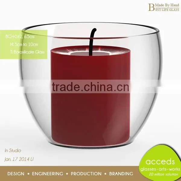Novelty Ti-Borosilicate Glass Cheap Candle Crystal Tea Light Holder photo-5