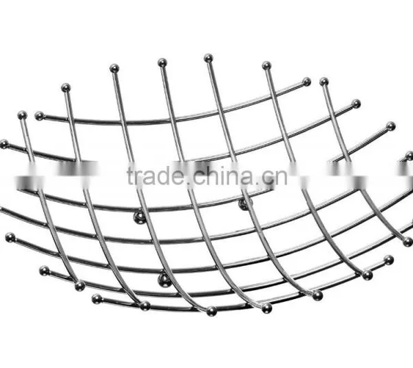 Chromed Steel Silver Fruit Basket WI0073 - Kitchen 40cm * 10cm Wire Stand photo-6