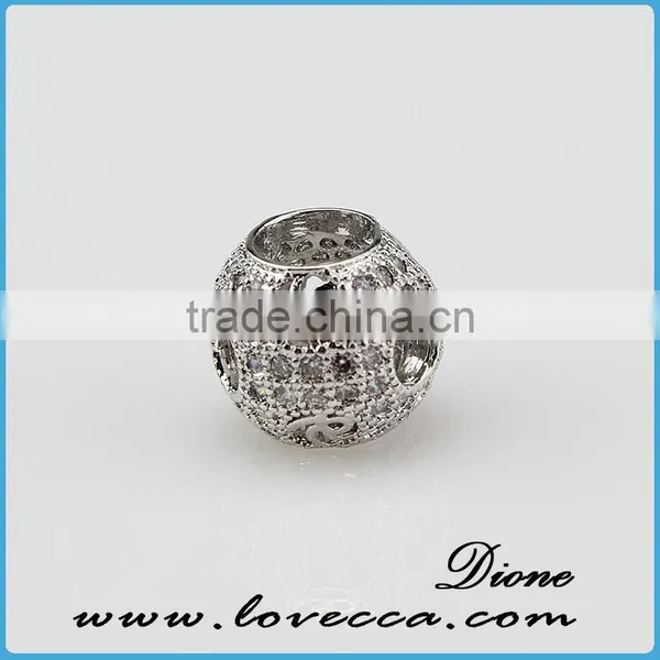 New Product Brass Beads With Zircon,Micro Pave Beads,Round Micro Pave Beads photo-3