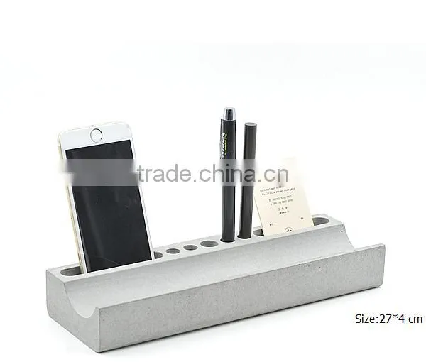 Multi-function Office Desktop Concrete Pen Holder , Phone Holder , Business Card Stand photo-4