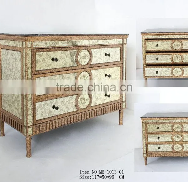 3 Drawers Living Room Furniture Solid Wood Cabinet photo-5