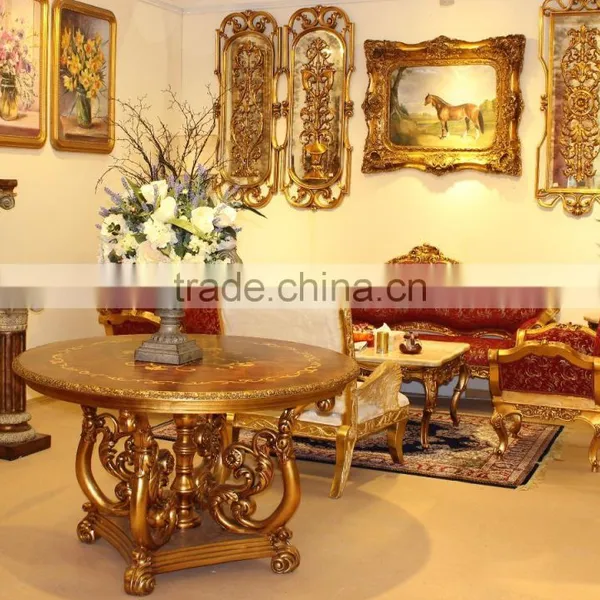 Living Room Traditional Round Shape Glass Top Center Table Design photo-6