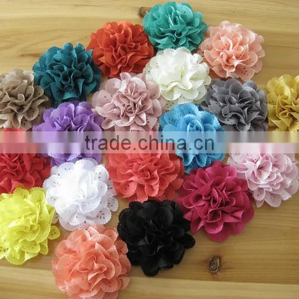 Fabric Flower With Rhinestone in Center for Kids Hair Accessories photo-6