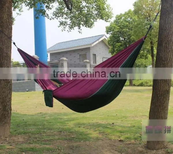 Top Sale Portable Parachute Nylon Fabric Travel Camping Hammock photo-4
