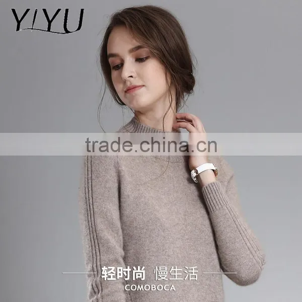 Fashion Winter Cashmere Sweater Women Irregular Hem Long Sleeve Knit Pullover photo-2