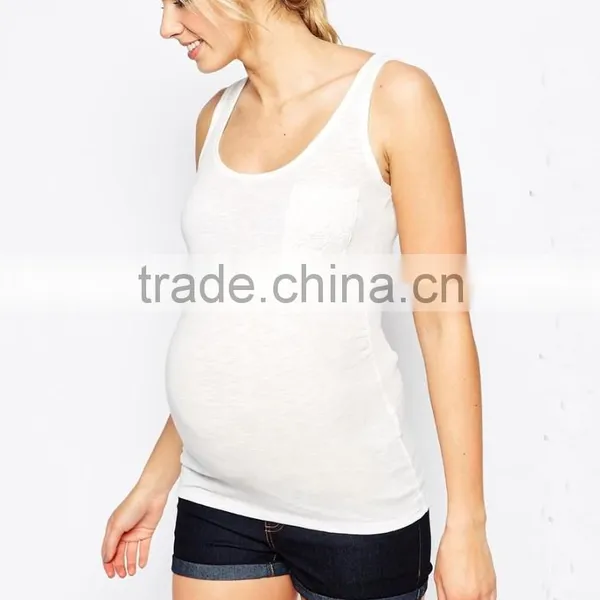 Regular Fit Scoop Neck Jersey Tank Top Wholesale Maternity Clothes photo-2