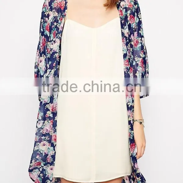 New Floral Print Kimono Robe