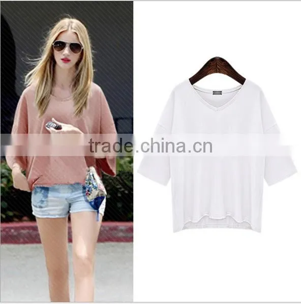 Female Pure Color T-shirt Sleeves Shirt of Cultivate One's Morality Contracted Big Yards Render Unlined Upper Garment Inside Tak photo-2