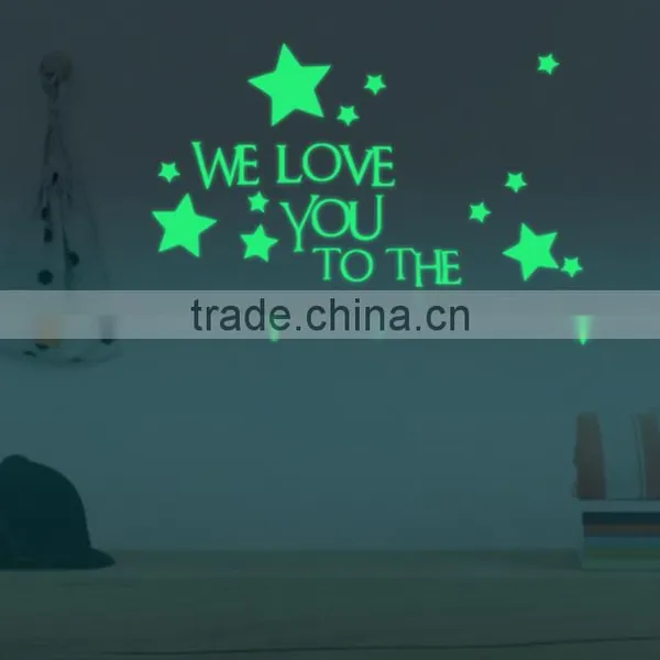 Hi Visibility Glow in the Dark Wall Sticker for Sleeping Room / Beautiful Fluorescent Keyboard Sticker photo-3