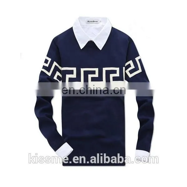 Fall Nice Looking Men's Twinset Like Pullover photo-3