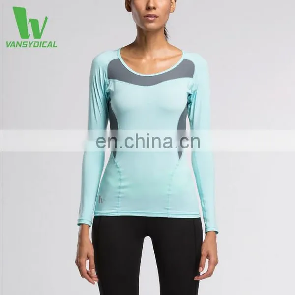 Wholesale Newest Custom Women Sport Shirt Long Sleeve Fitness Wear