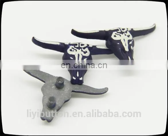 Decoration Painted Color Metal Garment Label, Nice Quality With OX-head Logo Zinc Alloy Garment Label photo-3