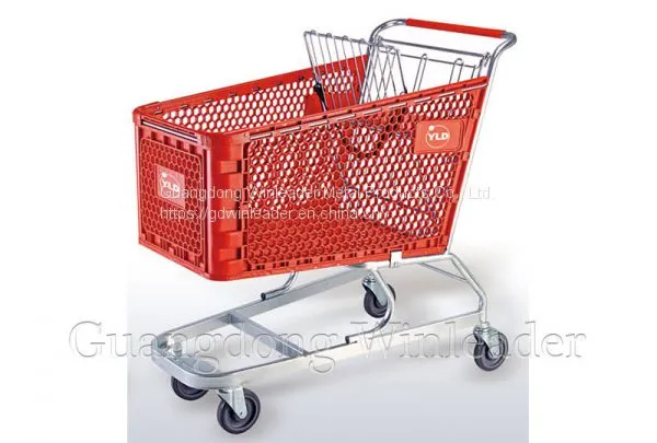 YLD-PT180-1FB Plastic Shopping Cart，Shopping Cart，Shopping Trolley Manufacturer photo-2