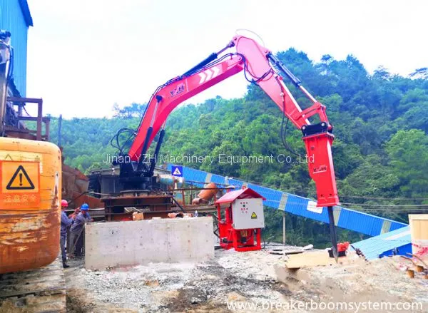 China YZH Brand Stationary Type Pedestal Rockbreaker Boom System