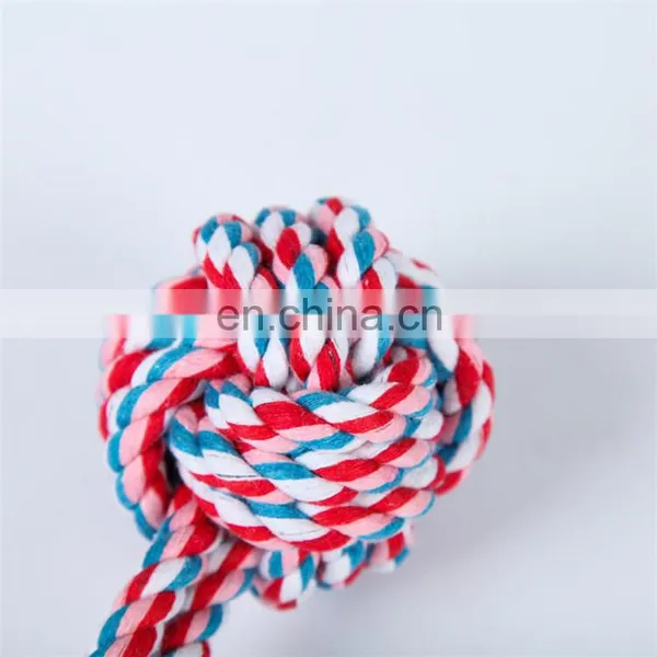 Environmentally Friendly Handmade Pet Dogs Cotton Rope Toys Dog Rope Ball Throw photo-5