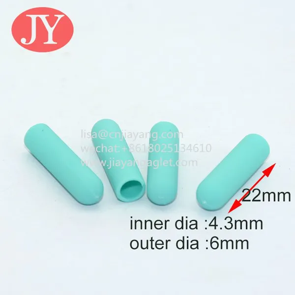 Blue Plastic Aglet Round Polyester Drawstring Lace Aglet Plastic Shoelace Aglet Tipping