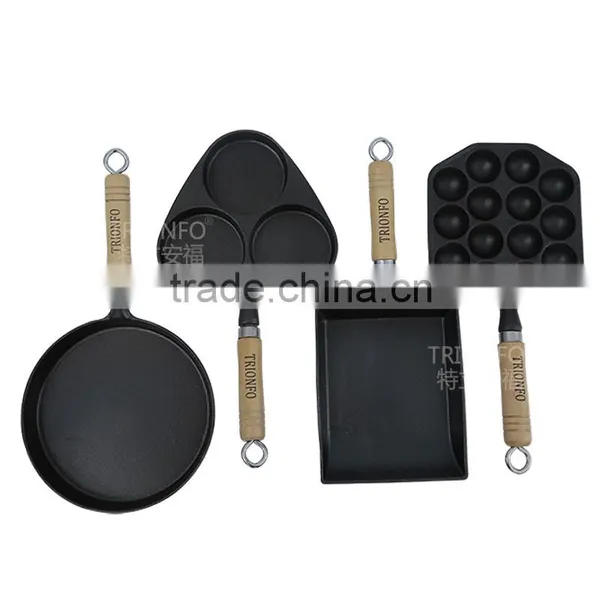 TRIONFO Pre-seasoned Mini Cast Iron Tamayoyaki Pan With Wooden Handle photo-2