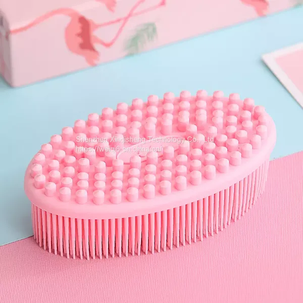 Factory Vegan The Shop Hair Strawberry Silicone Soft Skin Brushing Sisal Dry Wholesale Body Massage Brush photo-3