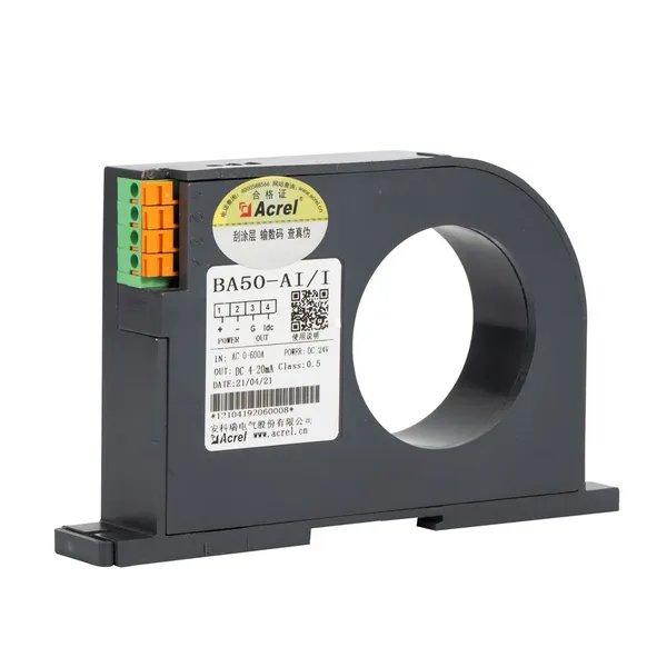 Acrel Electrical Transducer Power Supply DC24V/12V Low Power Consump BA50-AI/I in AC0-600A Out 4-20mA/0-20mA photo-2