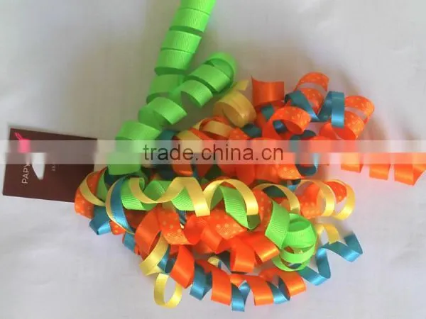 Christmas Printed Grosgrain Curly Ribbon, Fabric Present Bow, Woven Gift Wrapping Curling Ribbon Bow for Everyday Decorate photo-6