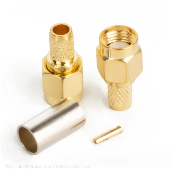 High Quality Full Brass RF Coaxial Straight SMA-J-3 Male Female Positive Electrode Crimp Connector for SYV50-3/RG58/3D-FB/LMR200 Cable photo-2