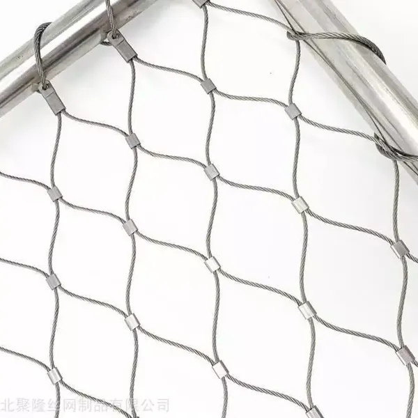 304 316 Flexible Ferrule Buckle Stainless Steel Wire Rope Mesh Construction Protective Net Site Wire Mesh photo-2