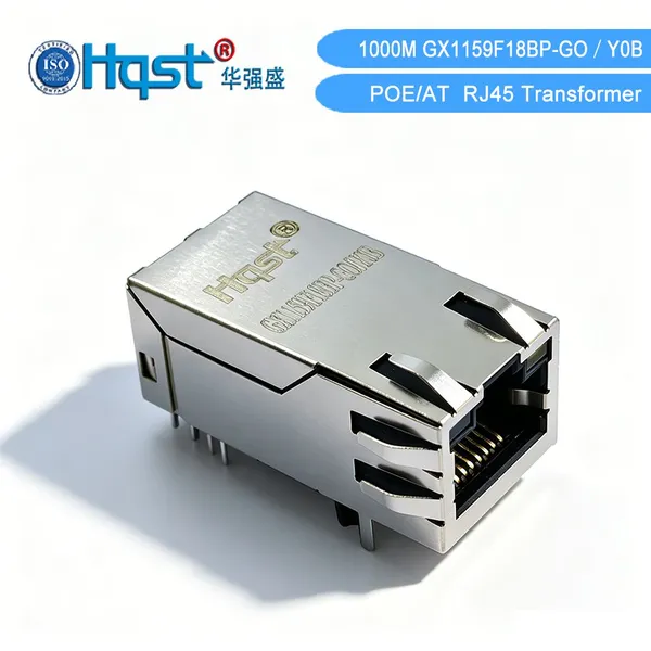Industrial 1000M POE+ RJ45 Connector GX1159F18BP-GO/Y0B 2250V Isolation Gold Plated Ethernet Socket Transformer photo-2