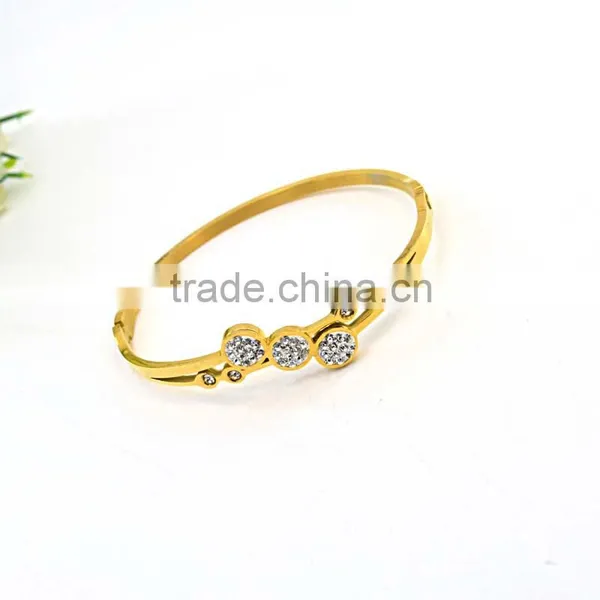 New Fashion Girls Tops 316l Stainless Steel Jewelry Gold Bangel Bracelet photo-4